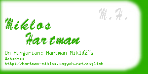 miklos hartman business card